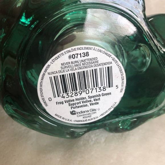 Vintage Indiana Glass “Spanish Green” Frog Votive Candle Holder — #07138 - Picture 6 of 9